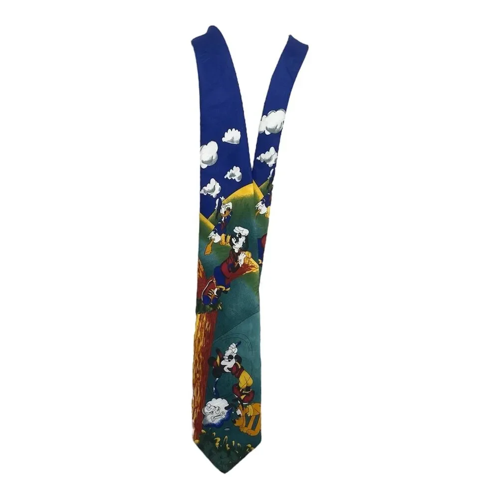 Disney Mickey Unlimited Tie Golf Mickey Goofy Donald Vintage NWT USA 54”